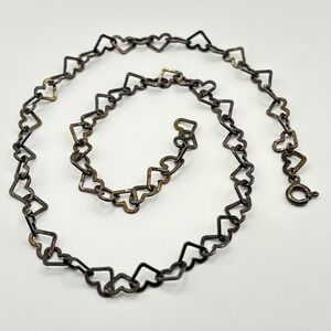 Milor Sterling Open Heart Link Necklace 16"